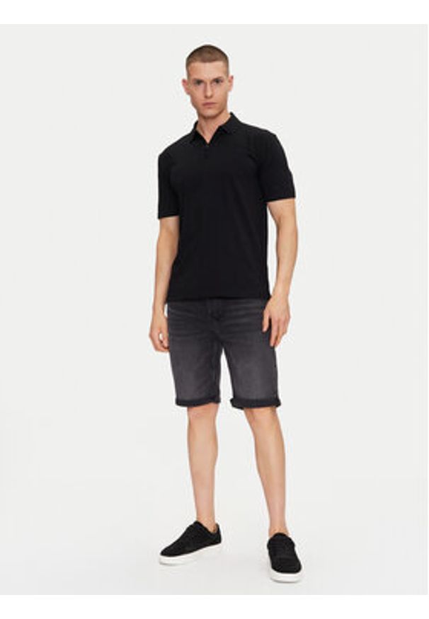 Hugo - HUGO Polo Dekok233 50543368 Czarny Regular Fit. Typ kołnierza: polo. Kolor: czarny. Materiał: bawełna