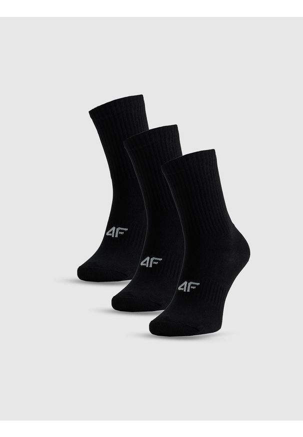 4f - 4F Skarpetki długie (3-pack) damskie - czarne 39-42. Kolor: czarny. Materiał: materiał, poliamid, bawełna, elastan