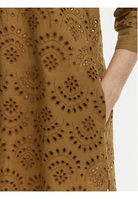 Iconique Sukienka letnia Ella IC26-082 Khaki Relaxed Fit. Kolor: brązowy. Materiał: bawełna. Sezon: lato #3