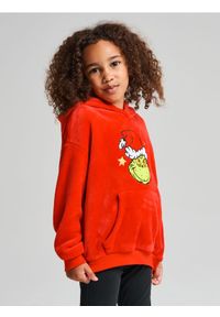 Sinsay - Bluza hoodie z motywem świątecznym Grinch - czerwony. Kolor: czerwony. Styl: wizytowy #1