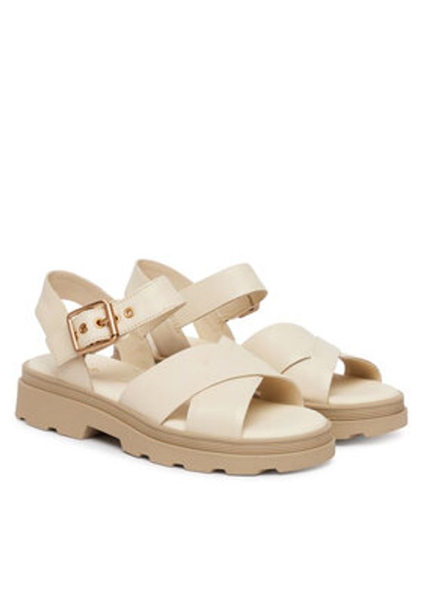 Clarks Sandały Orinoco3 Cross 26186092 Écru. Kolor: kremowy. Materiał: skóra