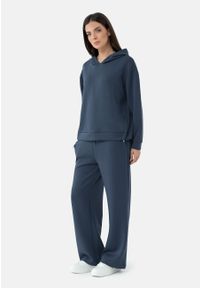 Volcano - Szerokie spodnie dresowe N-EVA. Kolor: niebieski. Materiał: dresówka. Długość: długie. Wzór: gładki #1