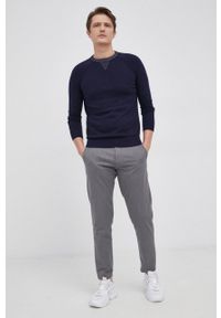 Sisley - Sweter z domieszką wełny. Okazja: na co dzień. Kolor: niebieski. Materiał: wełna. Długość rękawa: raglanowy rękaw. Styl: casual #4