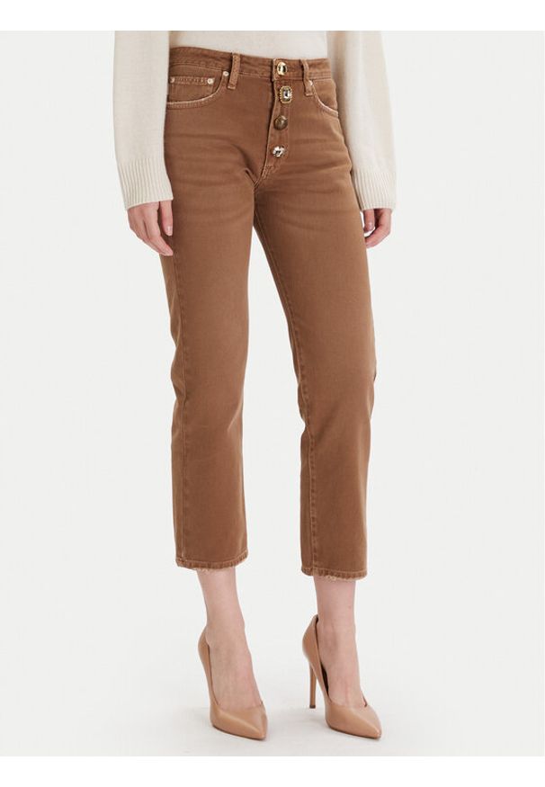 ViCOLO Jeansy DF5056 Brązowy Regular Fit. Kolor: brązowy
