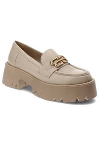 Beżowe Mokasyny Armodo Stylowe Buty Damskie. Zapięcie: bez zapięcia. Kolor: beżowy. Materiał: nubuk, materiał. Styl: elegancki