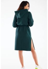 Infinite You - Bluzowa sukienka z kapturem bawełna premium zielona. Typ kołnierza: kaptur. Kolor: czarny, zielony. Materiał: bawełna. Długość: maxi #4