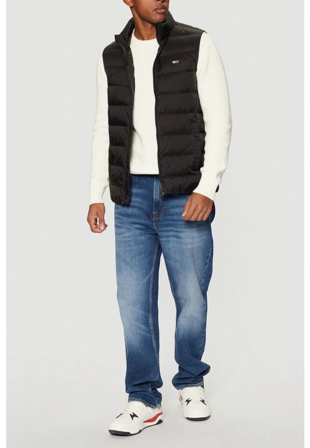 Tommy Jeans - TOMMY JEANS Czarny męski bezrękawnik. Kolor: czarny. Długość rękawa: bez rękawów