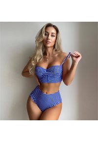 Intica - Strój kąpielowy retro z klasycznym krojem Floy. Kolor: niebieski. Materiał: materiał