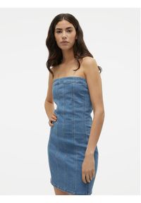 Vero Moda Sukienka jeansowa Zoie 10310272 Niebieski Slim Fit. Kolor: niebieski. Materiał: bawełna #6