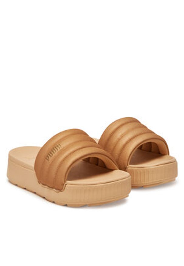 Puma Klapki Karmen Slide Puffy Wns Aqua Metallics PU 400679 02 Złoty. Kolor: złoty. Materiał: syntetyk