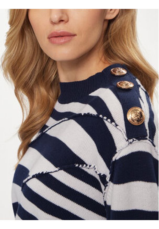 Silvian Heach Sweter GPP24300MA Granatowy Regular Fit. Kolor: niebieski. Materiał: bawełna