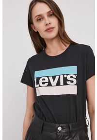 Levi's® - Levi's T-shirt kolor czarny. Okazja: na spotkanie biznesowe, na co dzień. Kolor: czarny. Materiał: dzianina. Wzór: nadruk. Styl: biznesowy, casual #5