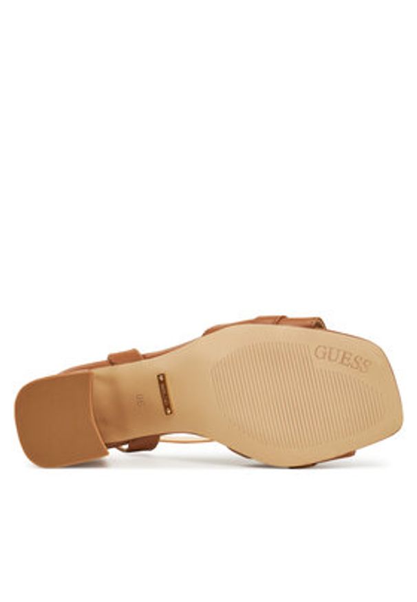 Guess Sandały FLJGRT LEA03 Brązowy. Kolor: brązowy. Materiał: skóra