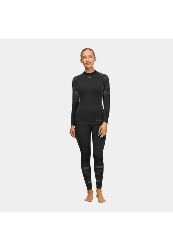 Bielizna termoaktywna damska Alpinus Idre Set/Komplet. Kolor: czarny. Sezon: lato. Sport: turystyka piesza