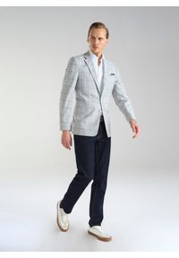 Pako Lorente - PAKO LORENTE – Jasnoszara marynarka męska w kratkę. Okazja: na co dzień. Kolor: szary. Wzór: kratka. Styl: sportowy, casual, elegancki #9