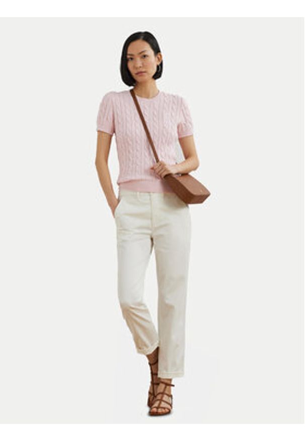 Lauren Ralph Lauren - LAUREN RALPH LAUREN Sweter 200965880002 Różowy Relaxed Fit. Kolor: różowy. Materiał: bawełna
