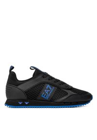 Sneakersy męskie czarne EA7 Emporio Armani X8X027 XK050 Q596. Okazja: do pracy, na spacer, na co dzień. Kolor: czarny. Sport: turystyka piesza
