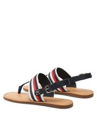 TOMMY HILFIGER - Tommy Hilfiger Sandały Flat Sandal Corporate FW0FW06988 Granatowy. Kolor: niebieski. Materiał: materiał