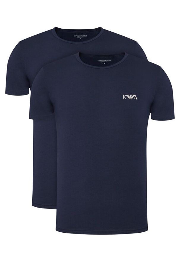 Emporio Armani Underwear Komplet 2 t-shirtów EM001849 AF14131 MB143 Granatowy Fitted Fit. Kolor: niebieski. Materiał: bawełna