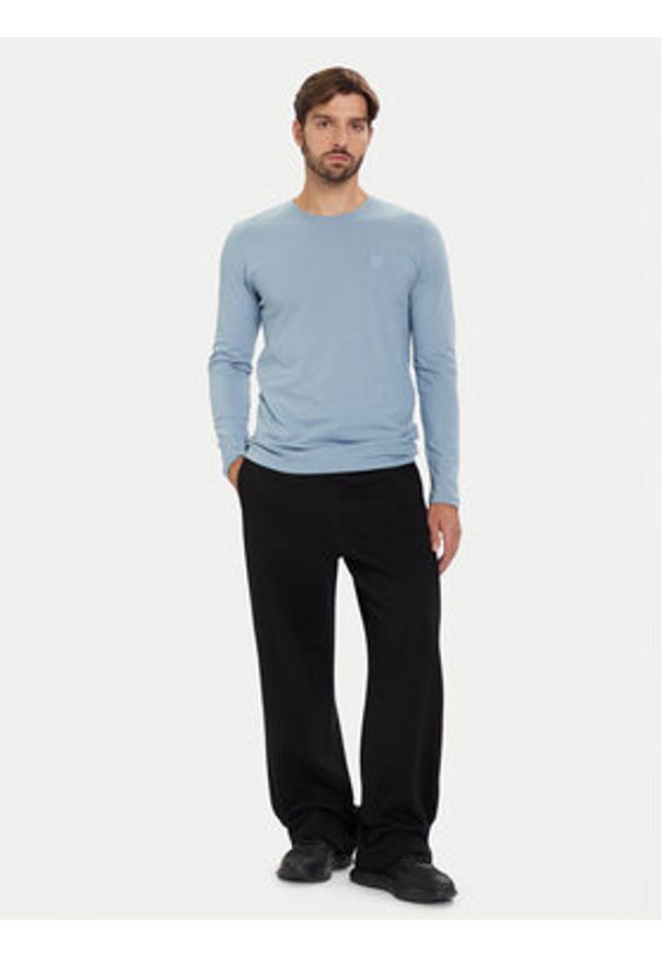 BOSS Longsleeve Tacks 50512111 Błękitny Regular Fit. Kolor: niebieski. Materiał: bawełna. Długość rękawa: długi rękaw