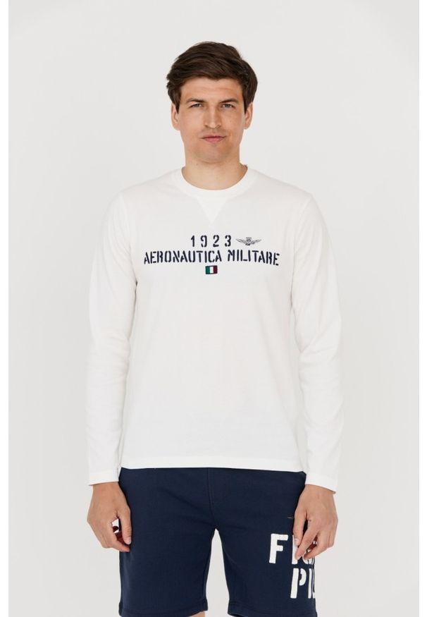 Aeronautica Militare - AERONAUTICA MILITARE Longsleeve biały męski, Rozmiar XL. Kolor: biały. Długość rękawa: długi rękaw. Długość: długie