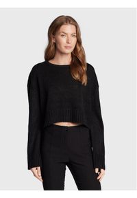 Brave Soul Sweter LK-555CHESTER Czarny Relaxed Fit. Kolor: czarny. Materiał: syntetyk