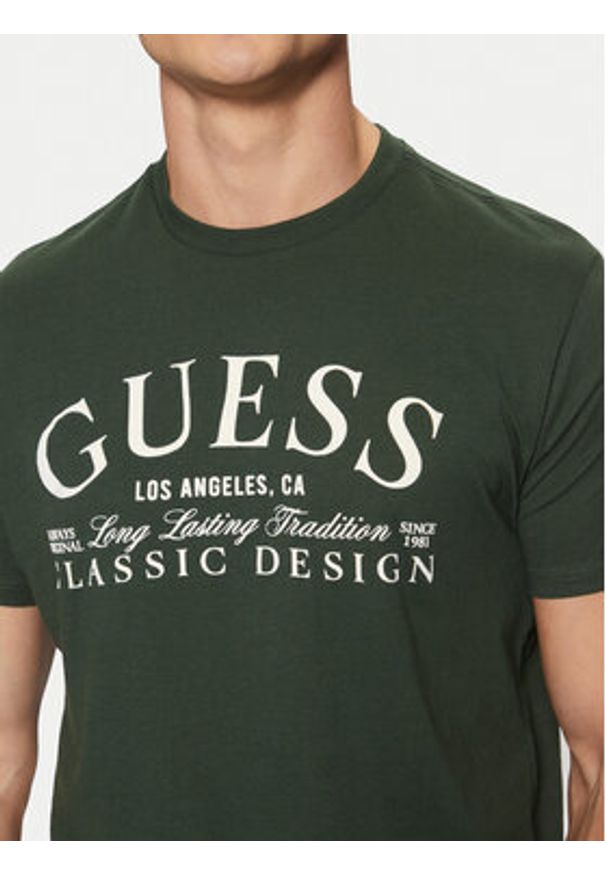 Guess T-Shirt M5RI43 K9RM1 Zielony Regular Fit. Kolor: zielony. Materiał: bawełna