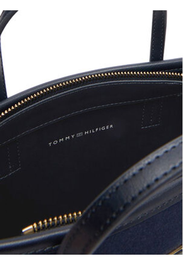 TOMMY HILFIGER - Tommy Hilfiger Torebka Th City Small Tote Melton AW0AW17852 Granatowy. Kolor: niebieski