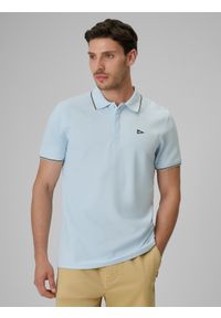4f - 4F Koszulka polo regular męska - niebieska XXL. Okazja: na co dzień. Typ kołnierza: polo. Kolor: niebieski. Materiał: materiał, bawełna, jeans, dzianina, tkanina. Styl: klasyczny, casual #1