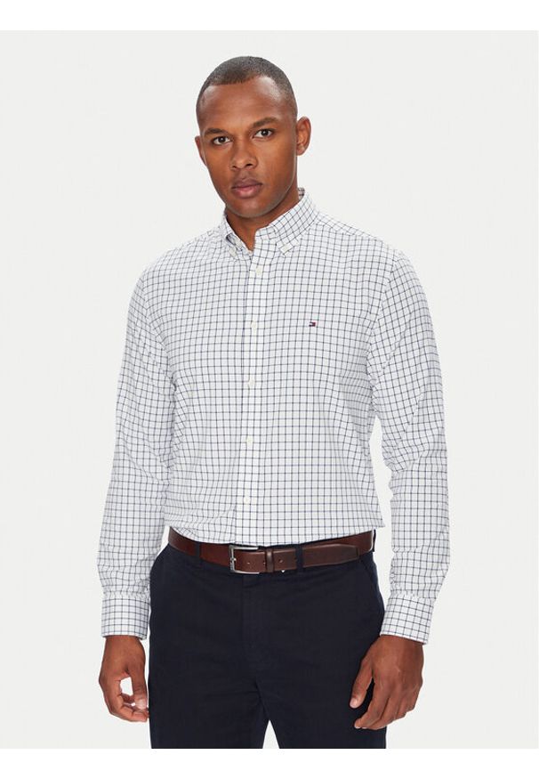 TOMMY HILFIGER - Tommy Hilfiger Koszula Performance MW0MW39680 Biały Regular Fit. Kolor: biały. Materiał: syntetyk