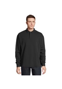 SOL'S - Bluza Polo Dla Dorosłych Unisex Heritage Neck. Okazja: na co dzień. Typ kołnierza: polo. Kolor: czarny. Styl: casual #1