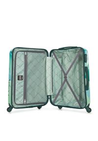 Wittchen - Średnia walizka z ABS-u z nadrukiem zielono-niebieska. Kolor: niebieski, wielokolorowy, zielony. Materiał: guma. Wzór: nadruk. Styl: wakacyjny #4