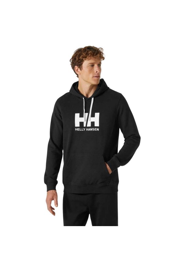 Bluzy sportowa męska Helly Hansen Logo. Typ kołnierza: kaptur. Kolor: czarny. Materiał: bawełna. Styl: sportowy