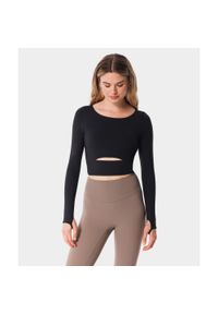 Longsleeve z wycięciem dla kobiet na fitness Carpatree Balletcore. Kolor: czarny. Długość rękawa: długi rękaw. Sport: fitness