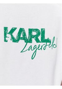 Karl Lagerfeld - KARL LAGERFELD T-Shirt 235W1704 Biały Relaxed Fit. Typ kołnierza: dekolt w karo. Kolor: biały. Materiał: bawełna