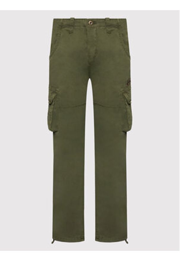 Alpha Industries Spodnie materiałowe Jet 101212 Zielony Straight Fit. Kolor: zielony. Materiał: bawełna
