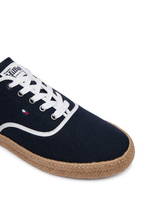 TOMMY HILFIGER - Tommy Hilfiger Espadryle Th Hi Vulc Core Jutte Canvas FM0FM05872 Granatowy. Kolor: niebieski. Materiał: materiał