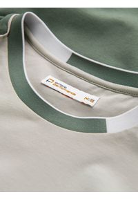 Ombre Clothing - T-shirt męski z elastanem z kolorowymi rękawami - zielony V5 OM-TSCT-0176 - XXL. Okazja: na co dzień. Kolor: zielony. Materiał: elastan. Wzór: kolorowy. Styl: casual, klasyczny #8