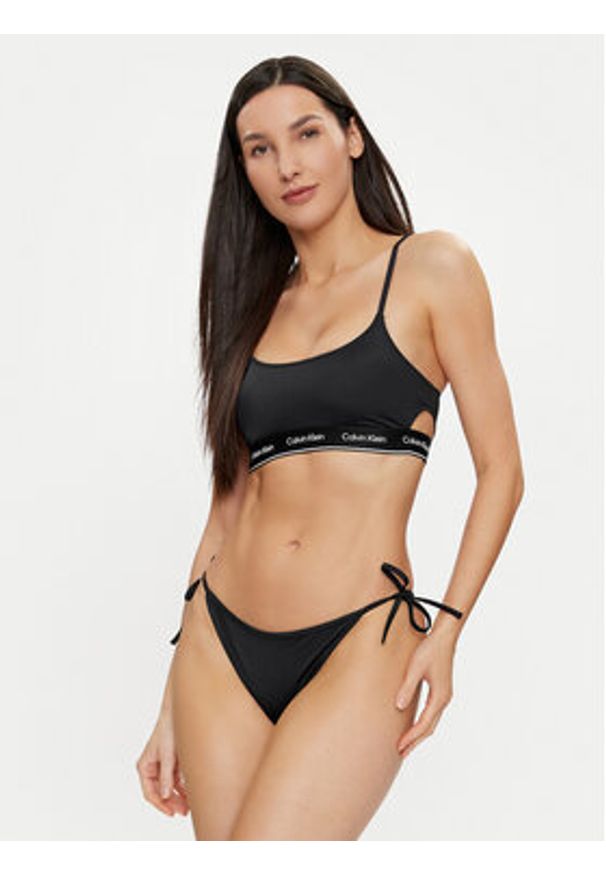 Calvin Klein Swimwear Dół od bikini KW0KW02431 Czarny. Kolor: czarny. Materiał: syntetyk