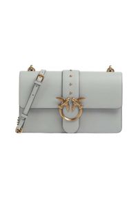 Pinko - PINKO Szara kopertówka Love One Mini St. Cl Vitello Seta. Kolor: szary. Materiał: skórzane. Styl: casual, elegancki #4