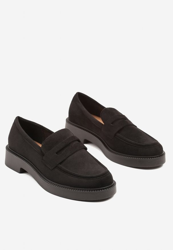Born2be - Czarne Mokasyny z Ozdobnym Paskiem Felzivia. Okazja: na co dzień. Zapięcie: pasek. Kolor: czarny. Sezon: jesień, wiosna. Styl: casual, elegancki
