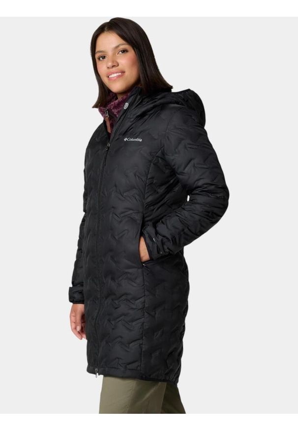 columbia - Kurtka Damska Columbia Delta Ridge II. Kolor: czarny. Materiał: puch. Długość: długie. Sezon: zima, jesień. Sport: turystyka piesza