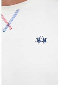 La Martina bluza męska kolor beżowy gładka. Kolor: beżowy. Wzór: gładki #4