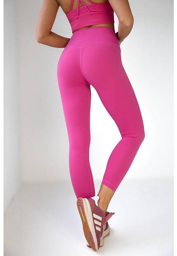 2SkIN - Legginsy z wysokim stanem Pilates różowe. Stan: podwyższony. Kolor: różowy. Sport: joga i pilates