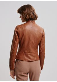 Ochnik - Koniakowa kurtka skórzana damska. Kolor: brązowy. Materiał: skóra #4