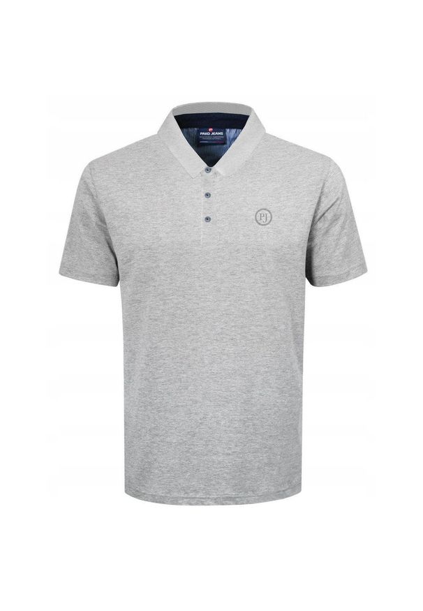 Koszulka Polo - Męska - Pako Jeans - Popielata. Okazja: na co dzień. Typ kołnierza: polo. Kolor: szary. Materiał: bawełna. Styl: casual
