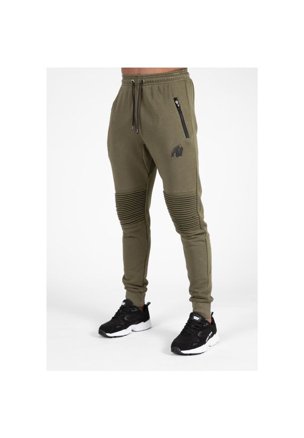 GORILLA WEAR - Spodnie fitness męskie Gorilla Wear Delta Pants. Kolor: zielony. Materiał: dresówka. Sport: fitness