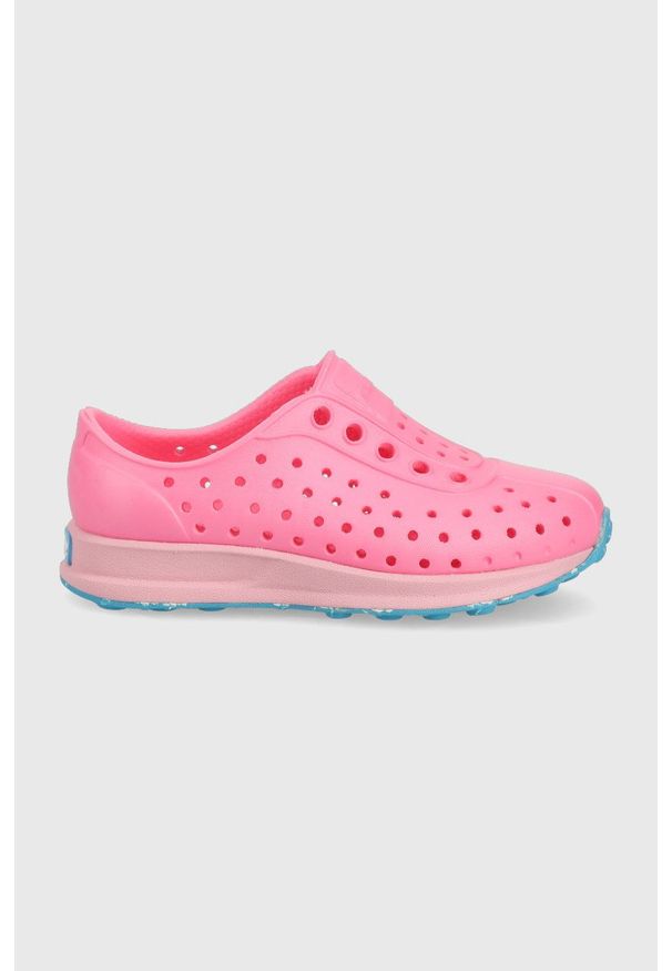 Native sneakersy dziecięce kolor różowy. Nosek buta: okrągły. Kolor: różowy. Materiał: materiał. Wzór: motyw zwierzęcy