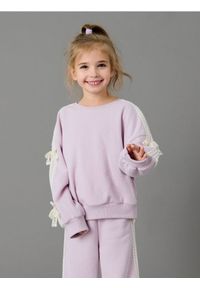 Sinsay - Bluza crewneck z ozdobną koronką - fioletowy. Kolor: fioletowy. Materiał: koronka. Wzór: koronka #1