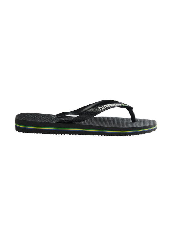 Havaianas - Japonki Brasil Logo Męskie. Okazja: na plażę. Kolor: biały, czarny, wielokolorowy. Materiał: kauczuk, syntetyk. Wzór: paski. Styl: sportowy